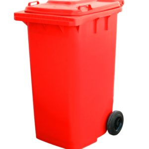 Orange Recycle Bin 240 liter on wheels - wheelie bin